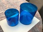 Glazen vazen blauw, Huis en Inrichting, Ophalen, Gebruikt, Blauw