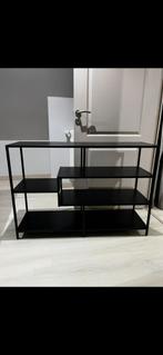 Meuble console noir, Métal, 25 à 50 cm, Avec tablette(s), Comme neuf