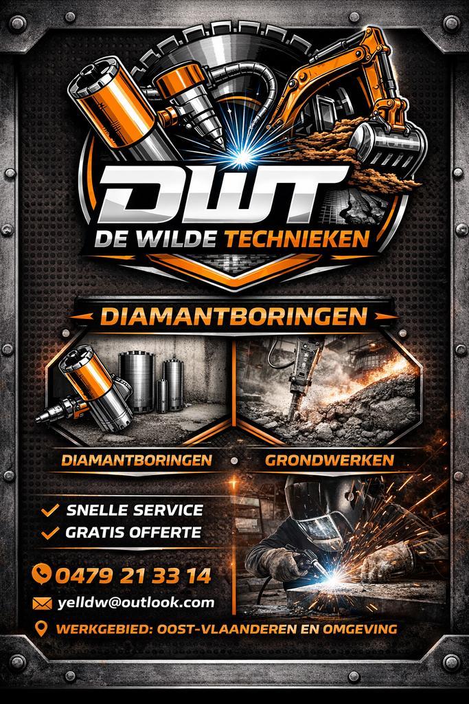 Betonboringen, diamantboringen, ventilatie spotboring, Services & Professionnels, Entrepreneurs, Nouvelle construction ou Construction