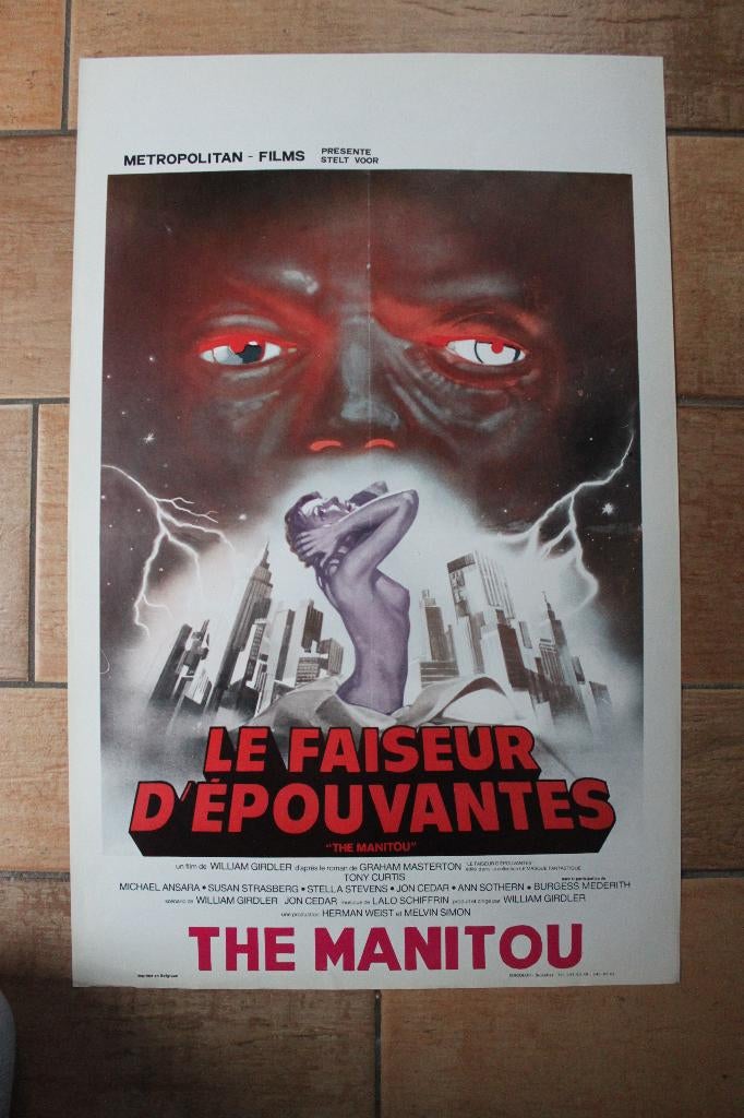 filmaffiche Tony Curtis The Manitou 1978 filmposter, Collections, Posters & Affiches, Enlèvement ou Envoi, Rectangulaire vertical