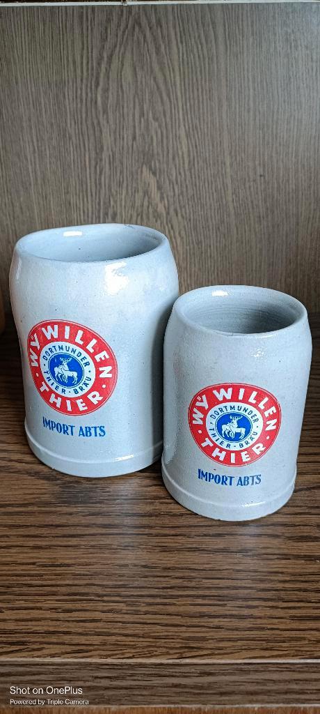 2 Vintage Duitse Bierpullen, Verzamelen, Biermerken, Zo goed als nieuw, Ophalen