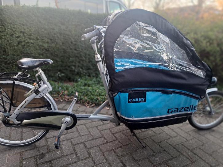 Bakfiets Gazelle, Fietsen en Brommers, Fietsen | Bakfietsen, Gebruikt, Gazelle, 2 kinderen, Huif, Opvouwbaar, Ophalen