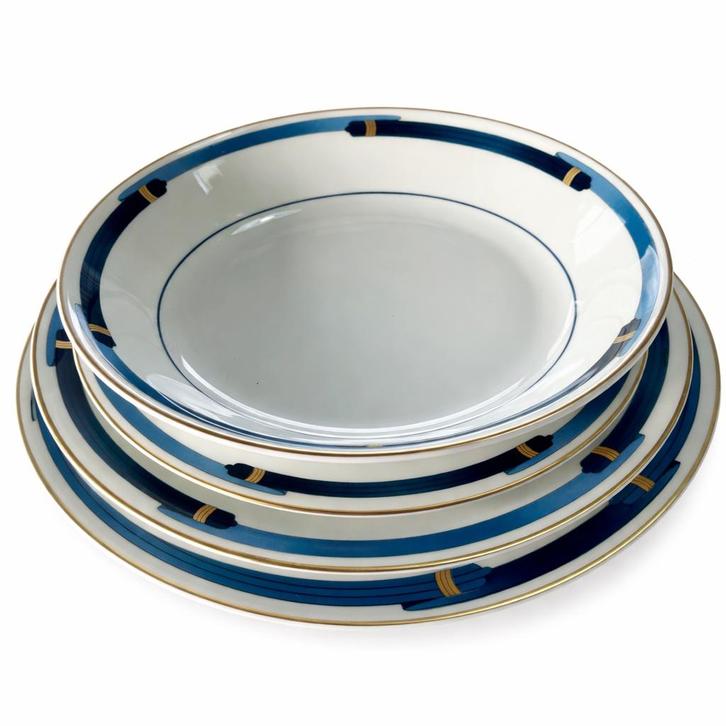 Service porcelaine Christofle Iriana bleu, Maison & Meubles, Cuisine | Vaisselle, Comme neuf, Porcelaine, Enlèvement