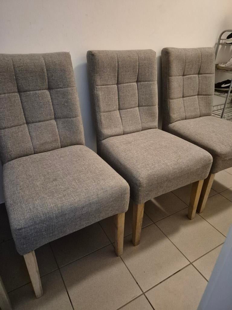 6 gratis grijze eetkamerstoelen, Enlèvement, Tissus