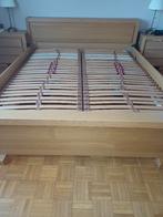 Bed 160x200 met verstelbare lattenbodem, Ophalen, Gebruikt, Bruin, Tweepersoons