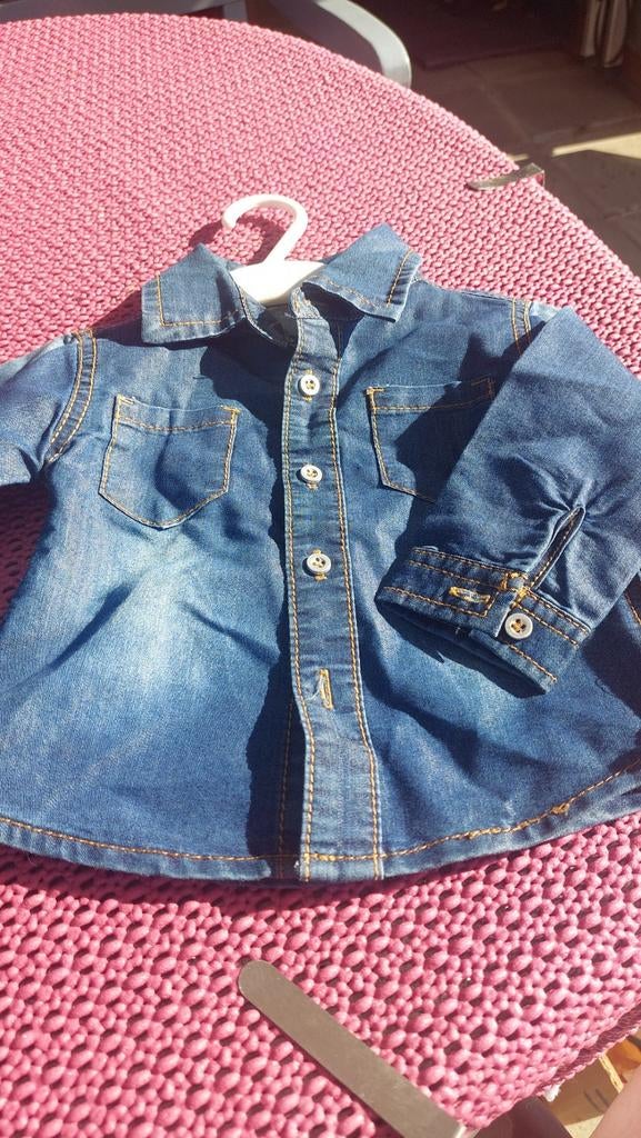 Jeanshemd maat 74, Kinderen en Baby's, Babykleding | Maat 74, Ophalen