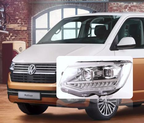 Koplampen VW T6 Multivan/Transporter Dynamic Chrome Helder, Auto diversen, Auto-accessoires