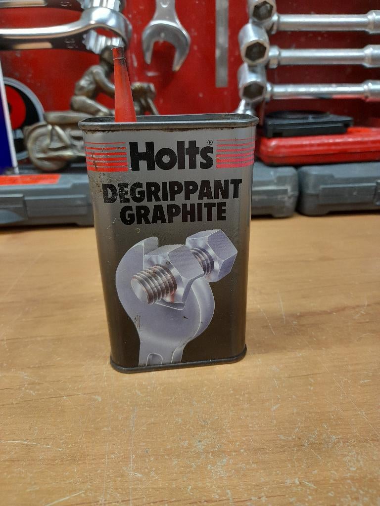 ancienne burette huile vide holts degripant graphite, Collections, Marques & Objets publicitaires, Envoi, Utilisé, Autres types