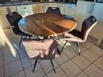 Table ronde Mango avec 4 chaises, Enlèvement, Comme neuf, Industriële look