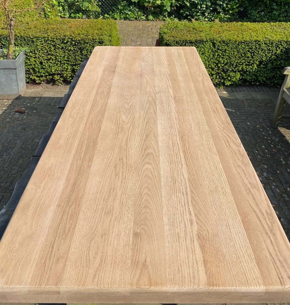 Massief eiken tafelblad, Huis en Inrichting, Ophalen, Eikenhout, 200 cm of meer, 50 tot 100 cm