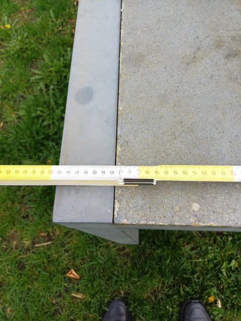 tuintafel 90x90 cm, aluminium onderstel, kunststof blad, Ophalen, Gebruikt, Vierkant, Aluminium