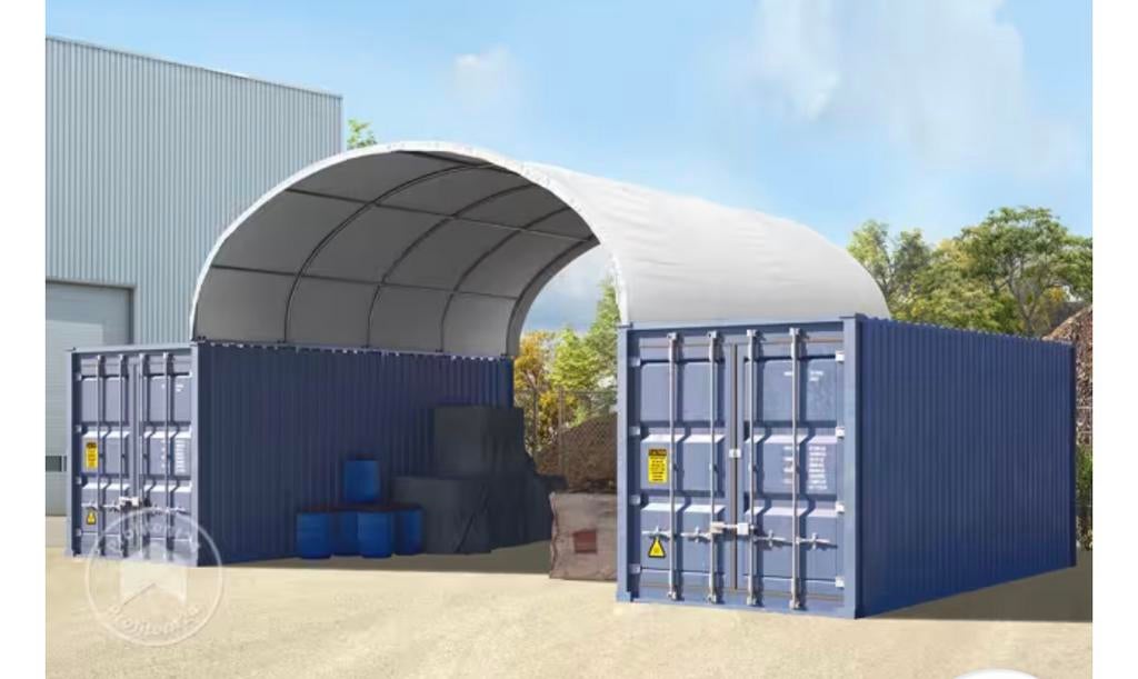 Overkoepeling zeecontainer 20ft 6m wit perfecte staat 1j oud, Zakelijke goederen, Machines en Bouw | Keten en Containers, Ophalen