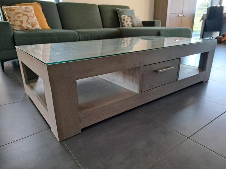 salontafel, Maison & Meubles, Tables | Tables de salon, Utilisé, Verre, Enlèvement