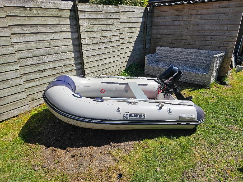 Mooie set Talamex  comfortline met mercury 5pk, Watersport en Boten, Aluminium, Gebruikt, Overige brandstoffen, Minder dan 70 pk