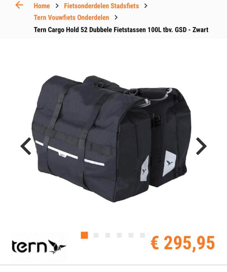 Tern Cargo Hold 52 Dubbele Fietstassen bike bag, Vélos & Vélomoteurs, Accessoires vélo | Sacoches, Comme neuf, Enlèvement