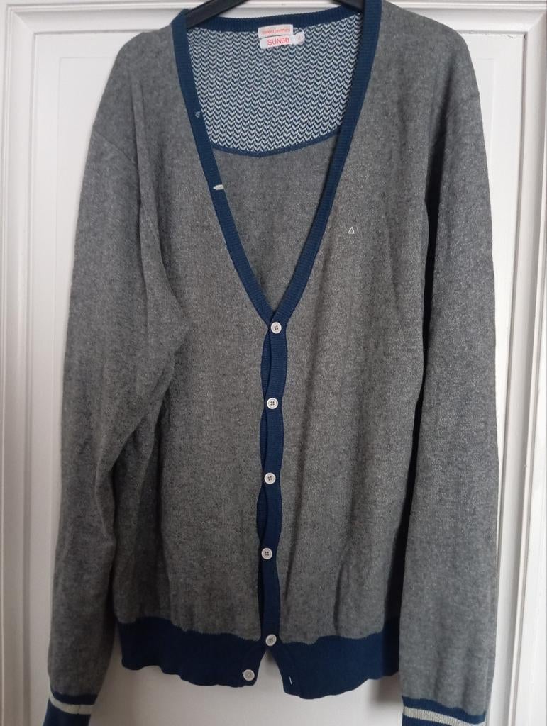 Veste en cachemire mélangé SUN68 en gris et bleu, XL, Enlèvement ou Envoi, Bleu