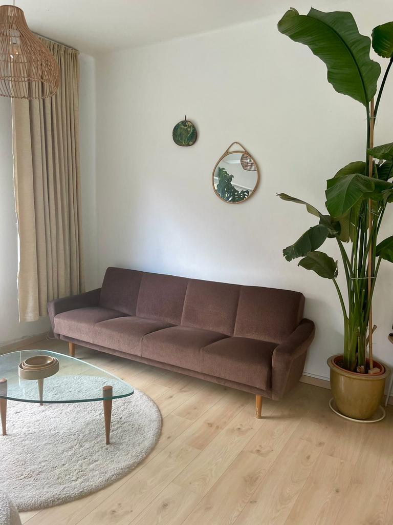 Mid century zetelbed/slaapbank, Ophalen, Gebruikt, Mid century, 75 tot 100 cm