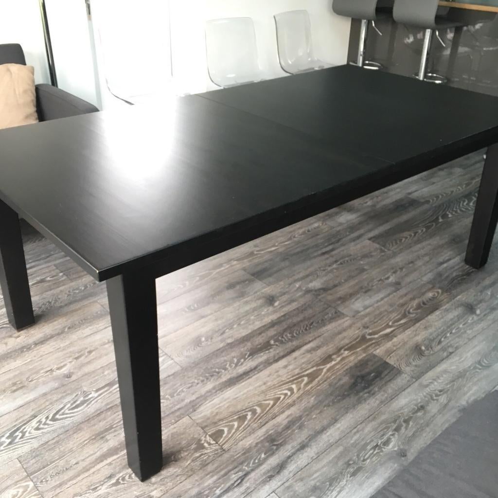 Grande table à rallonges Stornas Ikea en bois noir, Enlèvement