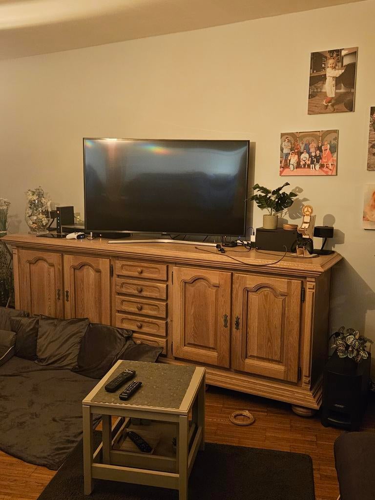 Mooie volledige zware vol eiken eetkamer...tafel 6stoelen, Huis en Inrichting, Ophalen