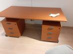 bureau met 2xladeblok en dossier kasje met sleutels slotjes, Ophalen, Zo goed als nieuw
