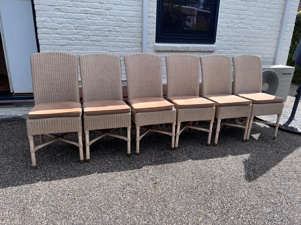 6 Vincent Sheppard Lloyd Loom stoelen – topstaat, Huis en Inrichting, Stoelen, Zo goed als nieuw, Ophalen