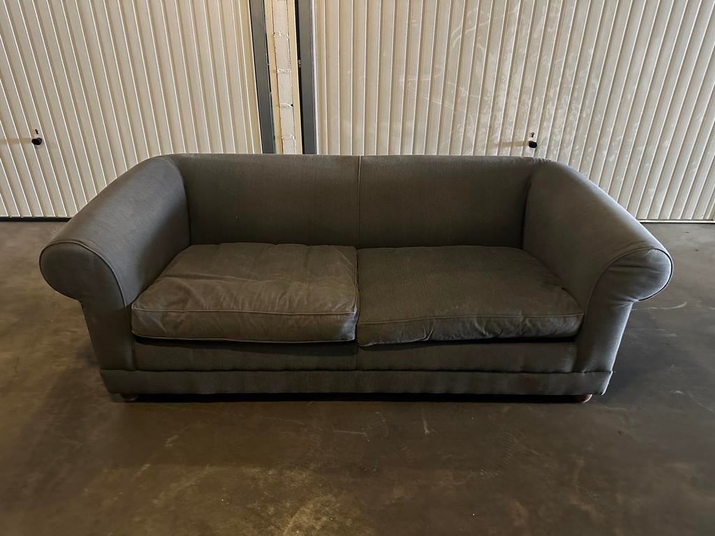 Flamant zetel 2m25 bekleed in blauw grijs stof, Ophalen, Gebruikt, Driepersoons, 75 tot 100 cm