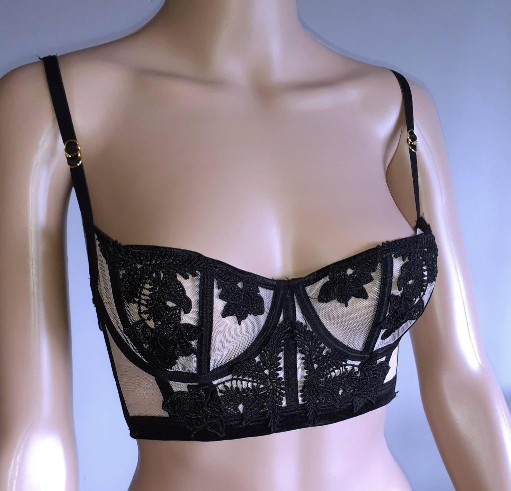 Balconette Bh Nude met zwarte bloemen Ann Summers 70 B, Ophalen of Verzenden, Beige, BH