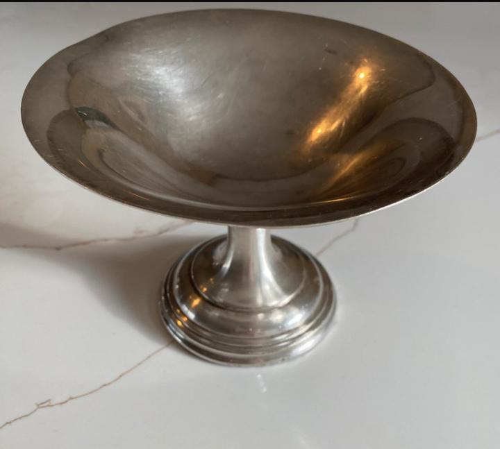 Verzilverde schaal, vintage, Ophalen of Verzenden, Zilver