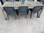 Tuintafel - hout 6/8 personen - OPKNAPPER, Tuin en Terras, Ophalen, Gebruikt, Eettafel, 8 zitplaatsen