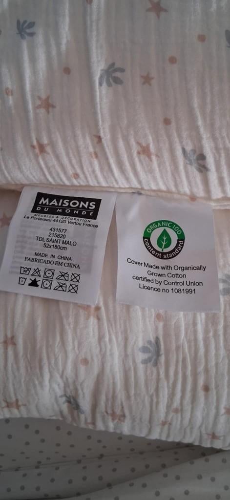 Tour de lit bébé 20 euros Maisons du Monde --- >0485989166, Ophalen, Zo goed als nieuw, Wieg