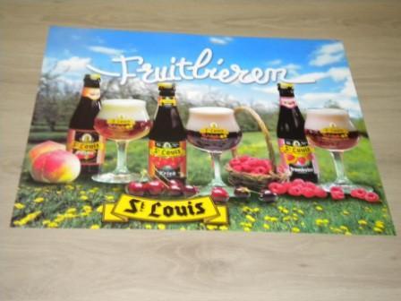 St. Louis bier fruitbieren affiche 403x501mm, Verzamelen, Biermerken, Nieuw, Reclamebord, Plaat of Schild, Overige merken, Ophalen