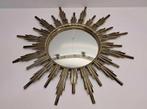 Miroir soleil vintage métal doré Ø58 cm – années 60/70, Moins de 100 cm, Rond, Enlèvement, Utilisé