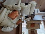 Lederen salon, 3 zit met 2 relaxen en 2 zit, Huis en Inrichting, Ophalen, Gebruikt, 150 tot 200 cm, Rechte bank