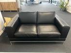 Moderne zwarte zetel – kunstleer – 2-zit, Ophalen, 150 tot 200 cm, Tweepersoons, 75 tot 100 cm