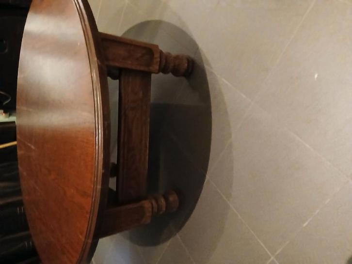 Massieve houten ronde salontafel, Huis en Inrichting, Barren, Gebruikt, Ophalen