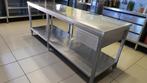 Diverse inox werktafels tot 223cm lang, Ophalen, Gebruikt, Meubilair