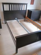 Hemnes ikea tweepersoonsbed, Huis en Inrichting, Slaapkamer | Bedden, Ophalen, Gebruikt, Zwart, 140 cm