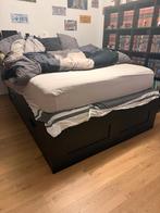 Lit 140x200 BRIMNES IKEA + tete de lit, 140 cm, Enlèvement, Utilisé, 200 cm