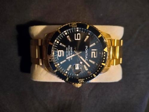 Pontiac Deep Water, Handtassen en Accessoires, Horloges | Heren, Gebruikt, Polshorloge, Overige merken, Staal, Staal, Ophalen