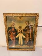 Antieke schilderij Heilige Familie Jezus - Maria - Jozef., Enlèvement ou Envoi
