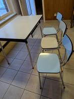 Tafel keuken en stoelen vintage, Ophalen, Gebruikt, Vintage, 50 tot 100 cm