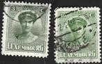2 Postzegels Luxemburg 1921 Groothertogin Charlotte (II), Ophalen of Verzenden, Gestempeld, Koningshuis