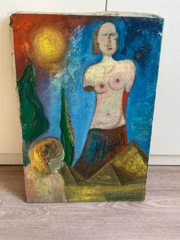 Abstract schilderij, naakte vrouw beschikbaar voor biedingen