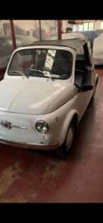 Originele FIAT 500 Cabriolet uit 1969, Auto's, Fiat, 4 zetels, Zwart, Cabriolet, Wit