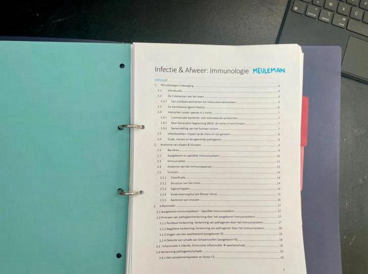 samenvatting Infectie & Afweer 1ste bachelor tandheelkunde, Boeken, Studieboeken en Cursussen, Zo goed als nieuw, Ophalen of Verzenden