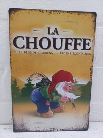 Metalen reclamebord La Chouffe disponible aux enchères