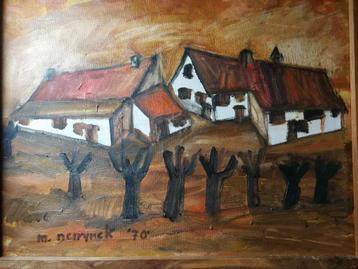 Polderlandschap, olieverf, Martin Neirynck. beschikbaar voor biedingen