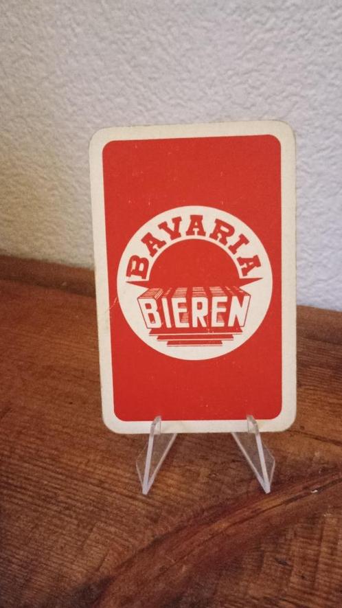 Brasserie bière ancienne carte à jouer Bavaria Beiren #1, Collections, Marques de bière, Utilisé, Panneau, Plaque ou Plaquette publicitaire