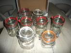 Glazen voorraadpotten 500 ml tot 1 lt (8 stuks), Maison & Meubles, Cuisine | Casseroles & Poêles, Enlèvement, Comme neuf, Verre