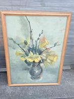 Huile sur papier fleur signe Frans depooter, Ophalen of Verzenden